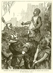 Hubert de Burgh urging the Garrison of Dover to Resist the landing of the French, 1217