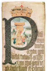 Illuminated Initial, Coram Rege Rolls