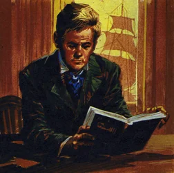 In England, Conrad began learning English by reading Shakespeare