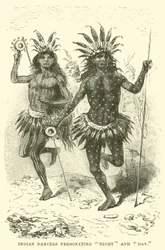 Indian dancers personating Night and Day