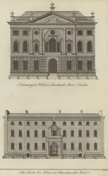 Ironmongers Hall, Fenchurch Street and the South Sea House, Threadneedle Street, London