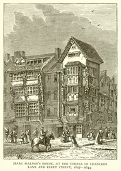 Izaac Waltons House, at the Corner of Chancery Lane and Fleet Street, 1627-1644