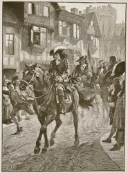 James entering Dublin after the Battle of the Boyne, illustration from Cassell