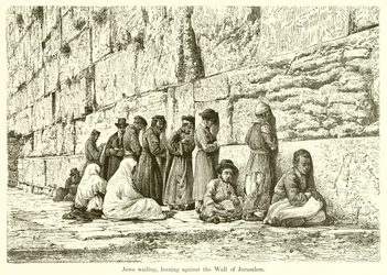 Jews Wailing, Leaning against the Wall of Jerusalem