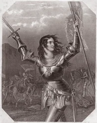 Joan of Arc (Henry VI tragedy in five acts) - in - Galerie des femmes de Shakespeare, collection of forty-five serious portraits by the first artists of London, enriched with critical and literary notices around 1838 - from Gallery of the women o
