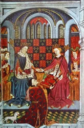 John Talbot, Earl of Shrewsbury Presenting a Book to Henry VI and Margaret of Anjou