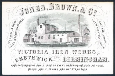 Jones, Brown & Co, Victoria Iron Works, Trade Card
