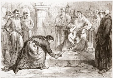 King John and the Popes Legate, illustration from The History of Protestantism by James Aitken Wylie, 1878