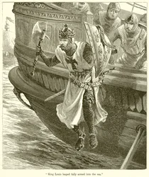 King Louis leaped fully armed into the Sea
