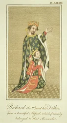 King Richard II with his Father Edward the Black Prince, Illustration from The Complete View of the Dress and Habits of the People of England Volume II, published 1799