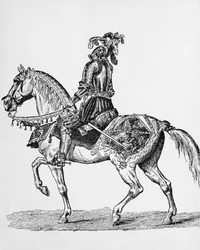 Knight on Horseback in Gala Attire of the 1400s