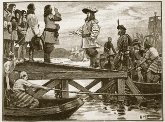 Landing of Marshall Schomberg at Carrickfergus, illustration from Cassell