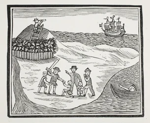 Landing of Mutinous Crew on Island