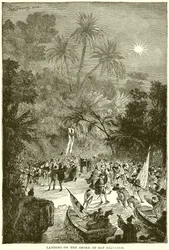 Landing on the Shore of San Salvador