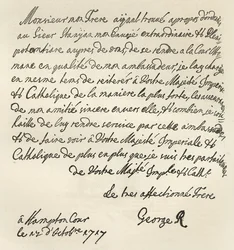 Letter from George I to Charles VI, published in 
