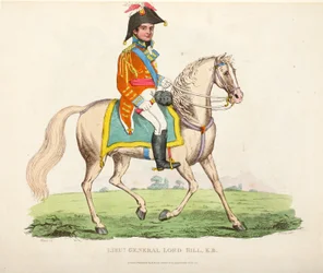 Lieutenant General Lord Hill KB, Illustration from An Historical Account of the Battle of Waterloo by William Mudford, 1816