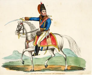 Lieutenant General The Marquis of Anglesea, Illustration from An Historical Account of the Battle of Waterloo by William Mudford, 1816