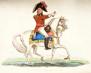 Lieutenant General Sir Thomas Picton, Illustration from An Historical Account of the Battle of Waterloo by William Mudford, 1816
