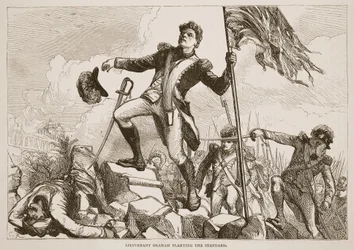 Lieutenant Graham Planting the Standard, Illustration from Cassell