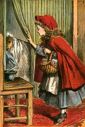 Little Red Riding Hood discovers the wolf