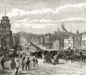Looking East down Bourke Street, Melbourne, c.1880, from 
