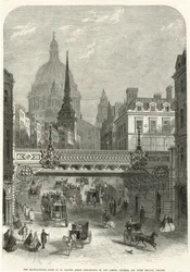 Ludgate Hill, the Railway Bridge About to be Erected by the London, Chatham and Dover Railway Company