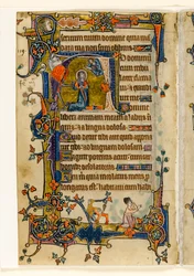 David Praying, Historiated Initial from the Macclesfield Psalter, Use of Sarum, East Anglia (c.1330)