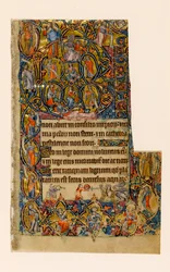 The Tree of Jesse and the Beatus Initial Border with Musician and Grotesque Combat, from the Macclesfield Psalter, Use of Sarum, East Anglia (c.1330)