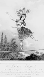 Madame Saqui, the Celebrated Performer on the Rope at Vauxhall Gardens, London