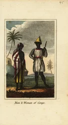 Man and woman of Congo or Lower Guinea, Africa