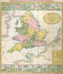 Map of Britain, illustrating the threatened invasion by Napoleon Bonaparte (1769-1821) 1803