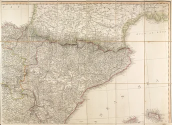 Map of Spain Said to Have Been Used by the Duke of Wellington
