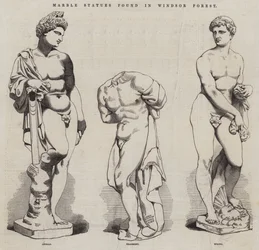 Marble Statues found in Windsor Forest (engraving)