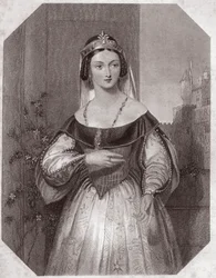 Margaret of Anjou (Henry VI) in - Gallery of the women of Shakespeare, collection of forty-five serious portraits by early London artists, enriched with critical and literary notices around 1838