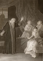 Mary Queen of Scots Reproved by Knox, Illustration from David Hume