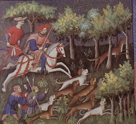 Medieval Aristocrats Hunting Foxes