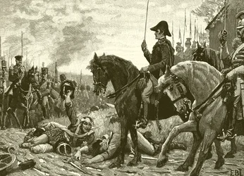 Meeting of Wellington and Blucher after the battle of Waterloo