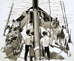 Men Aboard Sailing Ship