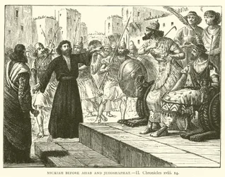 Micaiah before Ahab and Jehoshaphat, II, Chronicles, xviii