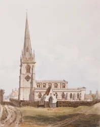 Middleton Cheney, South View of the Church, c.1820
