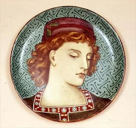 Minton dish painted by an amateur artist, c.1880