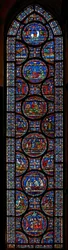 Miracle Window depicting the stories of John Roxborough and Henry Beche