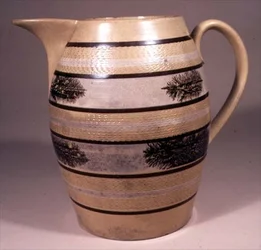 Mocha ware jug, probably made in Staffordshire
