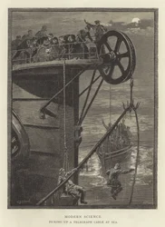 Modern Science, Picking Up a Telegraph Cable at Sea
