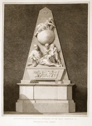 Monument Erected to the Memory of Sir Isaac Newton in Westminster Abbey, Illustration from David Hume