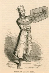 Mr Macready in the title role of the play King John, Drury Lane Theatre, London
