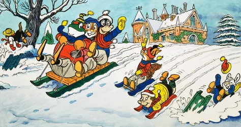 Mr Toad tobogganing