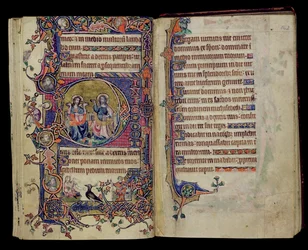 The Father and Son, historiated initial D from the Macclesfield Psalter, Use of Sarum, East Anglia, c.1330
