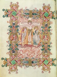 The Crucifixion, from the Missal of Robert of Jumieges, c.1016
