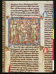 King Arthur, miniature from Flores Historiarum, by Matthew Paris